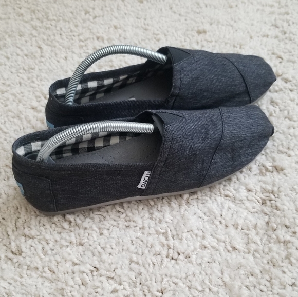 Toms Other - Toms Men's Black Gray Slip Ons Sz 9 Used